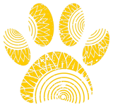 Discover Sunflower Pattern Dog Paw Print Distressed Design