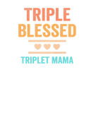 Discover Womens Triple Blessed Triplet Mama Funny Triplet M