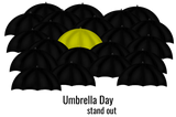 Discover Yellow in a Black Sea of Umbrellas