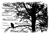 Discover Black & White Nevermore Raven Silhouette Tree