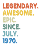 Discover Legendary Awesome Epic Since July 1970 Birthday Vi