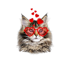 Discover Cute Maine Coon Cat Heart Valentine Day Decor Cat