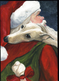 Discover "Greyhound and Santa" Dog Art