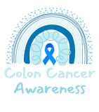 Discover Colon Cancer Awareness Blue Ribbon and Rainbow