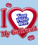 Discover I Love My Girlfriend Photo Red Heart Kiss Light Bl
