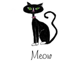 Discover Meow Black Kitty Retro Cat
