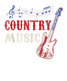 Discover Country Music Retro Vintage Guitar USA Flag Guitar