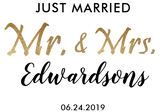 Discover Mr and Mrs. just married custom name Wedding