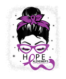 Discover Hope Alzheimer's Awareness Purple Ribbon Messy Bun
