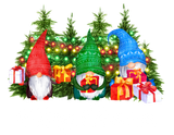 Discover Watercolor Gnomes Merry Christmas Green Long W