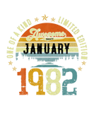 Discover Awesome Since January 1982 Vintage 40Th Birthday