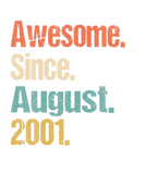 Discover Awesome Since August 2001 21St Birthday Vintage