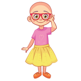 Discover Going Back to School Bald Girl with Glasses Polo