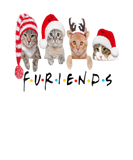 Discover Funny Cat Furiends Merry Christmas Hat Santa Cat L