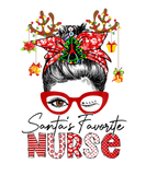 Discover Messy Bun Hair _ Santa's Favorite Nurse Funny Mer