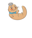 Discover Cute Kawaii Anime - Sea Otter With Hat - Aesthetic