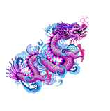 Discover Pink Chinese Dragon/Water Splash