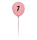Discover Seven Birthday with Pink Balloon