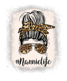 Discover Nannie Life Leopard Bleached Mothers Day Messy Bun