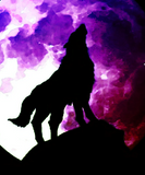 Discover Wolf Howling at Moon Purple Color