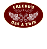 Discover Freedom Has a Twin Motorcycle Biker Winged Pistons