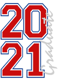 Discover 2021 Graduate Red and Blue Block