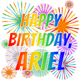 Discover First Name "ARIEL", Fun "HAPPY BIRTHDAY"