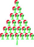 Discover Z Fun Alien Santa Funny Christmas Tree Pattern