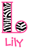 Discover Toddler Girl Zebra Monogram  initial L
