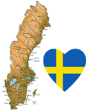 Discover Sweden Flag Heart and Map