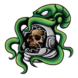 Discover Astro Skull with Octopus Black Board Polo