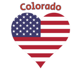 Discover Colorado American Flag Heart