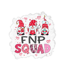 Discover Womens Bleached FNP Squad Gnomies Nurse Heart Vale