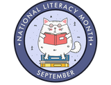 Discover National Literacy Month, reading cat