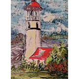 Discover lighthouse over turbulent waters