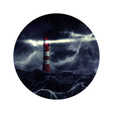 Discover Lighthouse in the stormy sea digital illustration