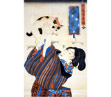 Discover Japanese Woman with Cat, Utagawa Kuniyoshi