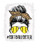 Discover Bleached Softball Sister Life Leopard Messy Bun