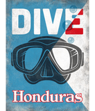 Discover Honduras Vintage Scuba Diving Mask
