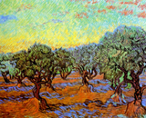 Discover Vincent Van Gogh - Olive Grove with Orange Sky