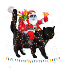 Discover Christmas Santa Claus Riding Black Cat Lights Xmas