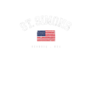 Discover St. Simons GA Retro American Flag USA City