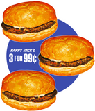 Discover Vintage Hamburgers Happy Jack's 99¢