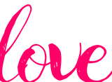 Discover pink Love cursive typography valentine