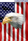 Discover Watchful American Eagle, The USA Flag, Patriotic