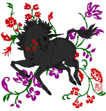 Discover Goth Fantasy Black Unicorn Horse in Flowers