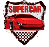 Discover Supercar Muscle Car in Grunge Shield
