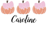 Discover Girls Orange Gingham Pumpkin Trio With Pink Bows