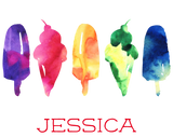 Discover Rainbow Watercolor Ice Cream Popsicle Personalized