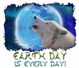 Discover Howling Arctic Wolf & Aurora Earth Day Art